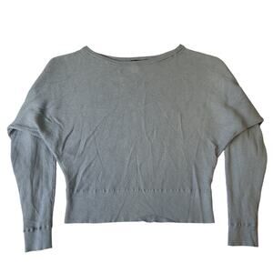 Express Women Sweatshirt Blouse Size M Blue Long Sleeve Boat Neck Stretch Knit